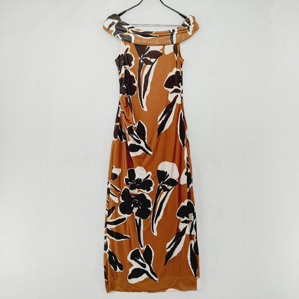 New CLEOBELLA Cordelia in Smoked Clover Off Shoulder Lined Ankle Dress P2953 - Picture 2 of 10